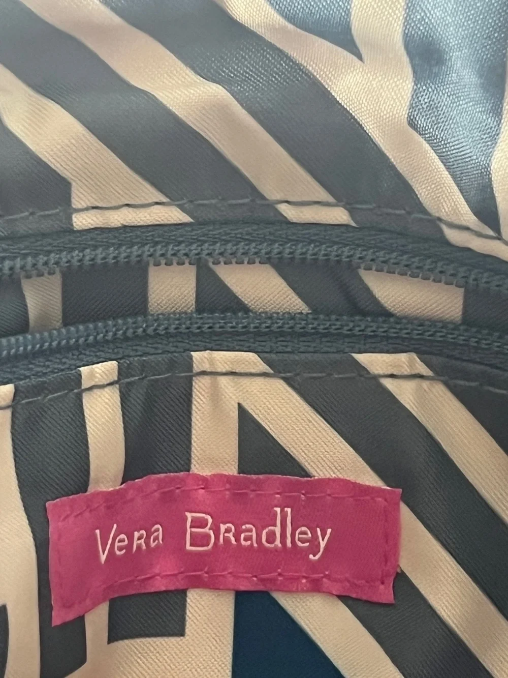 Vera Bradley Teal Quilted Crossbody with Multicolor Geometric Print